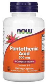 나우푸드 판토텐산 NOW Pantothenic Acid 500mg 식물성&#44; 100정&#44; 1개