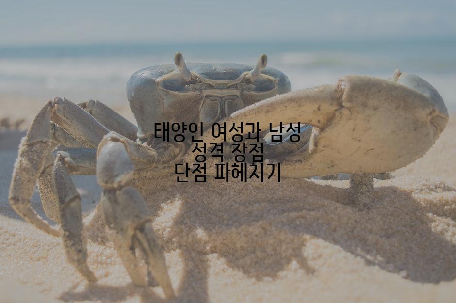 태양인 여성과 남성 성격 장점 단점 파헤치기