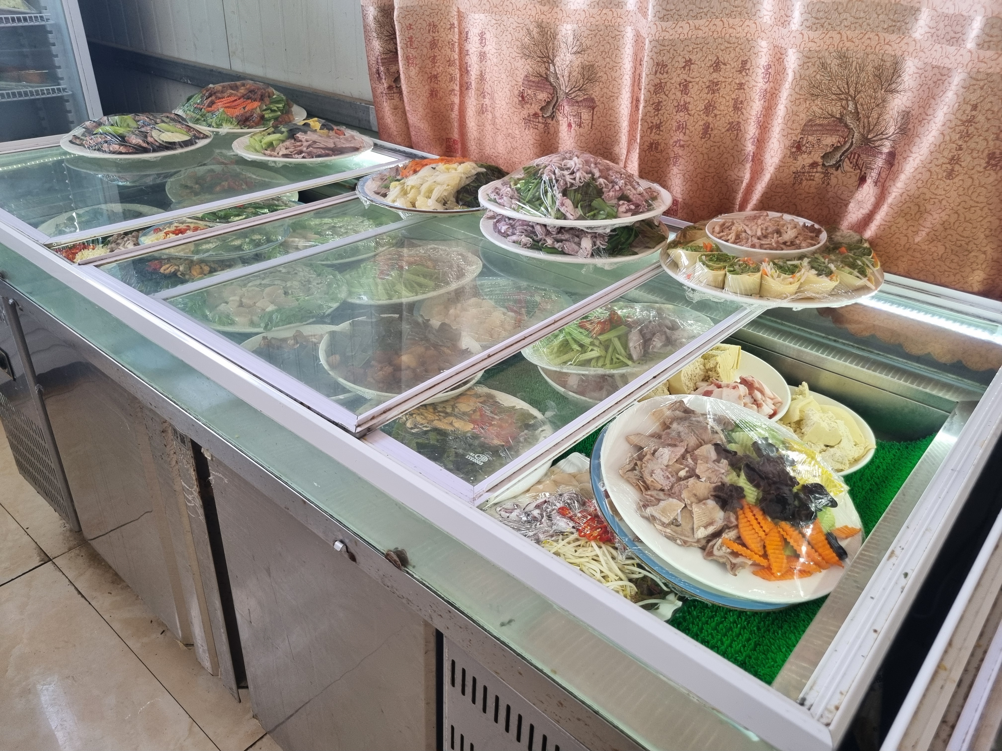 중국 농촌 식당 음식