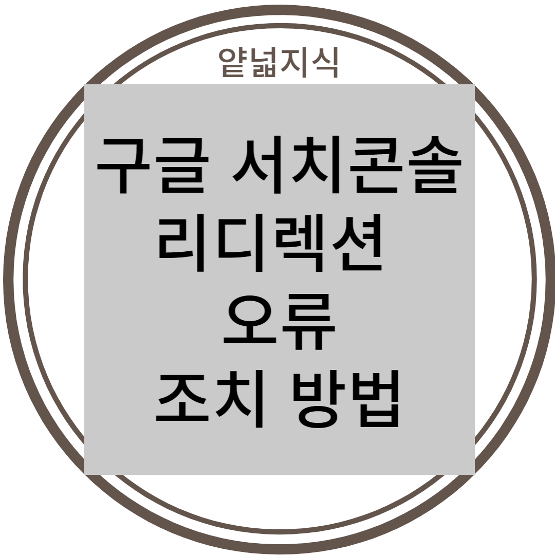  구글 서치콘솔 오류 (리디렉션 오류) 조치 방법