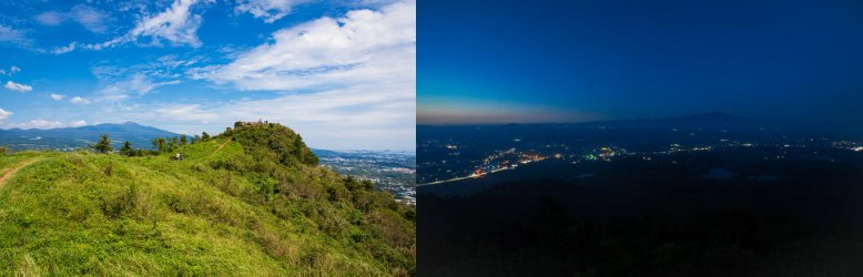 군산오름 전경과 야경