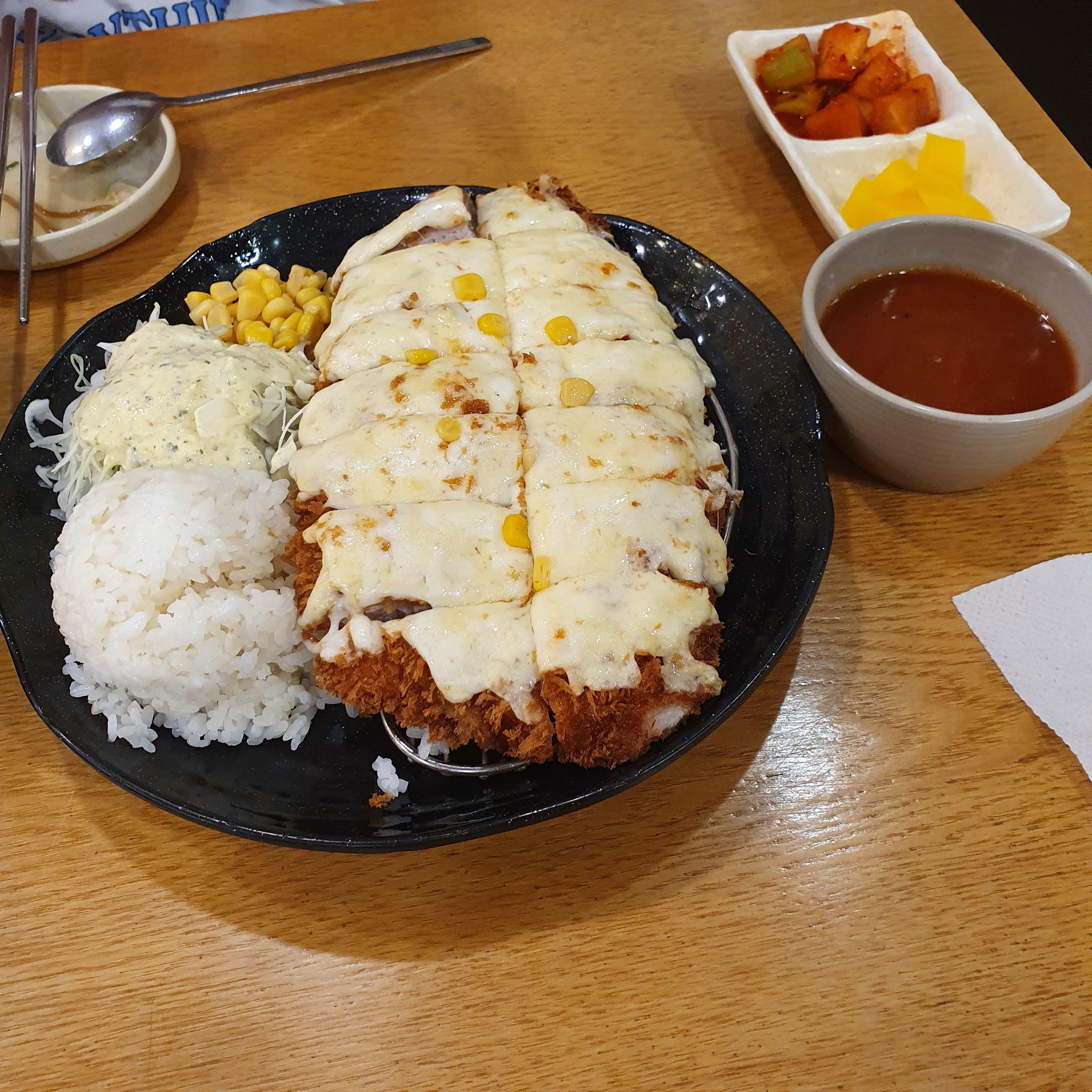  성남 신구대사거리 돈까스 맛집 - 마찌야 매콤돈까스 본점, 매콤돈까스 메밀소바 솔직후기