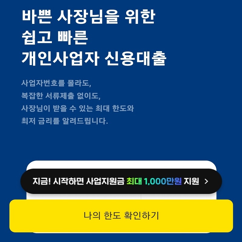 카카오뱅크 개인사업자 신용대출 금리 한도