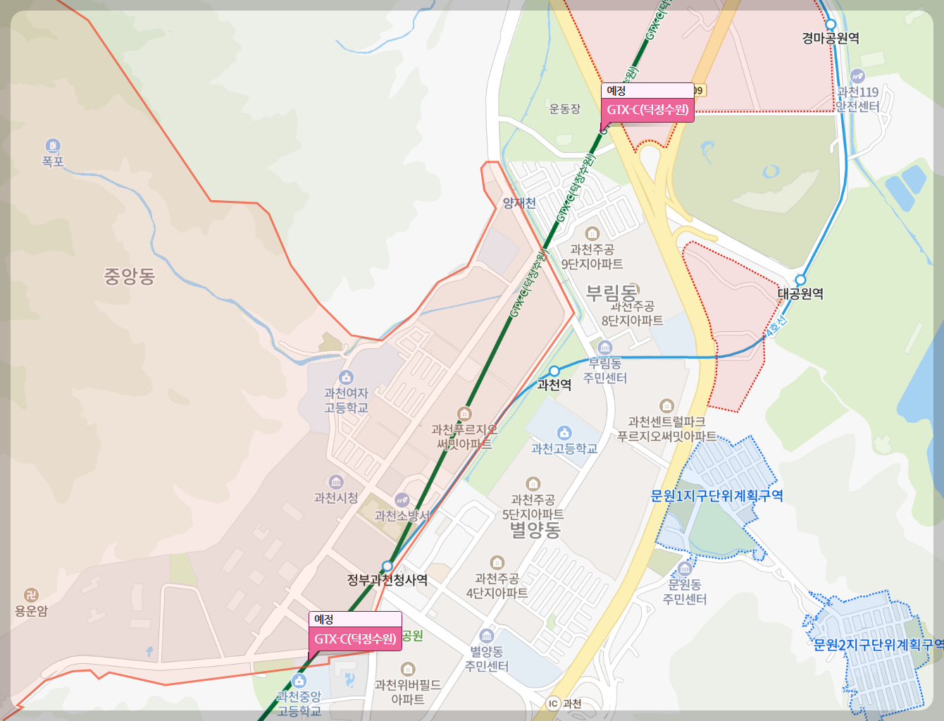 개과천선의 분양정보-경기도 과천시 과천주공4단지 재건축 과천센트럴자이 분양정보-주변환경