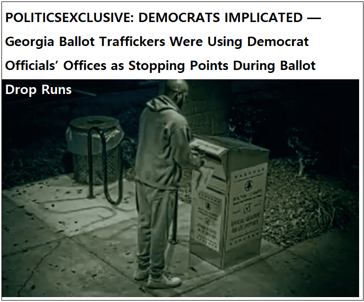  "미국 분위기가 바뀌고 있다" VIDEO: EXCLUSIVE: DEMOCRATS IMPLICATED — Georgia Ballot Traffickers...