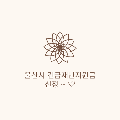  울산시 긴급재난지원금 신청 ~ 