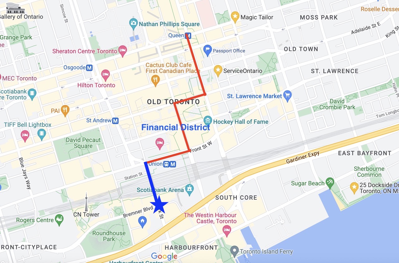 토론토 다운타운 Downtown Toronto. 출처: Google Map