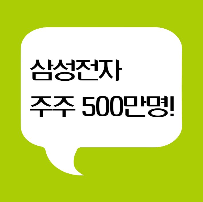  [삼성전자 주가 전망] 삼성전자 주주 500만명 시대!