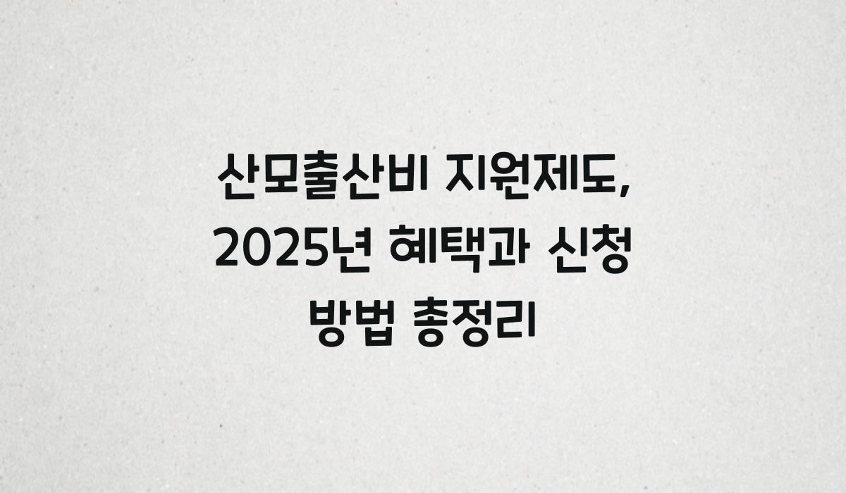 산모출산비 지원제도