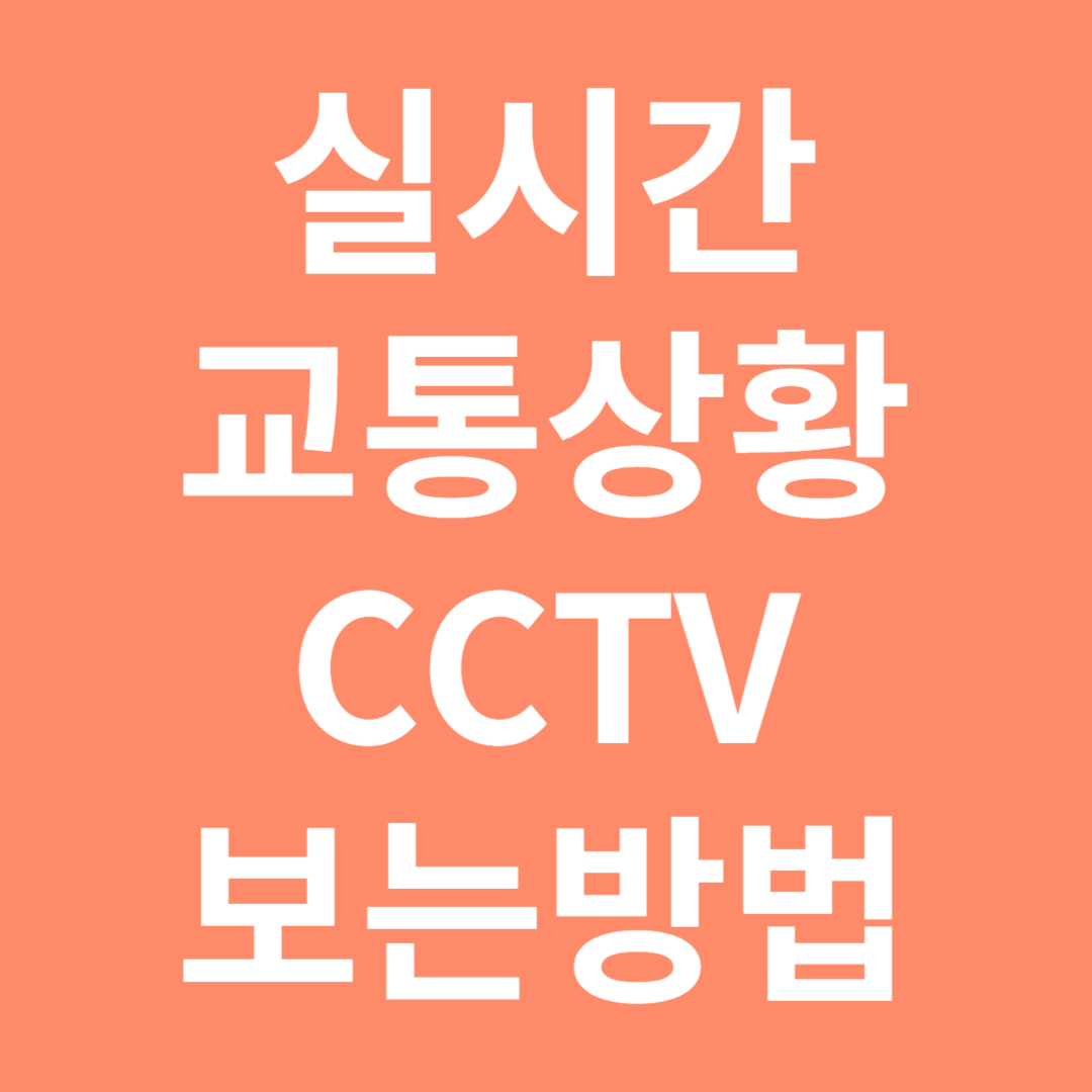 실시간 교통상황 CCTV 보는 방법