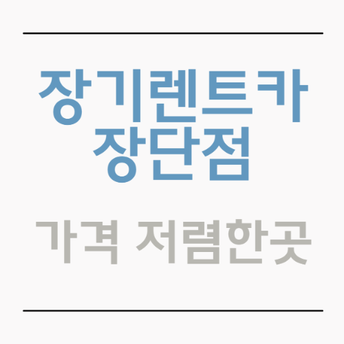 장기렌트카 장단점