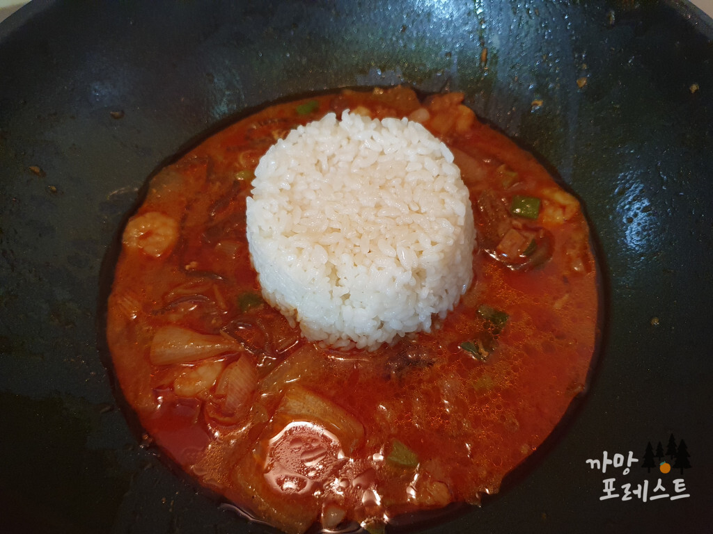 낙곱새 밥 비벼먹기