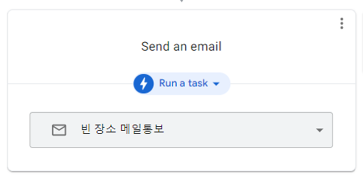 빈 장소 메일발송 Taks 를 정의한 흐름