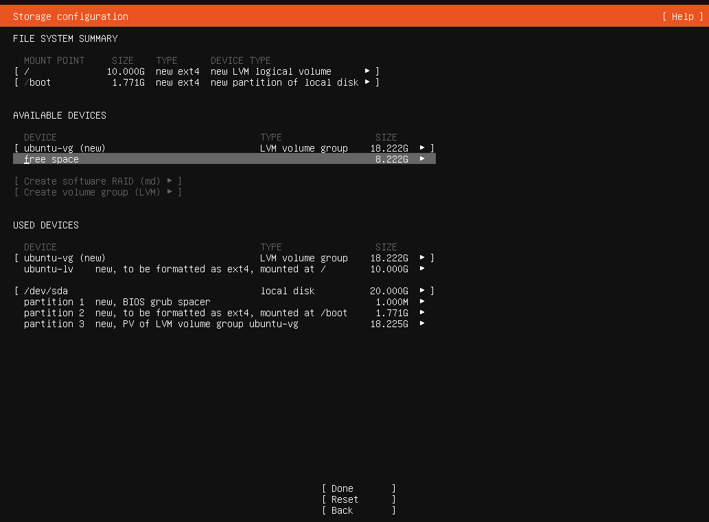 우분투 설치 저장소 공간 확인