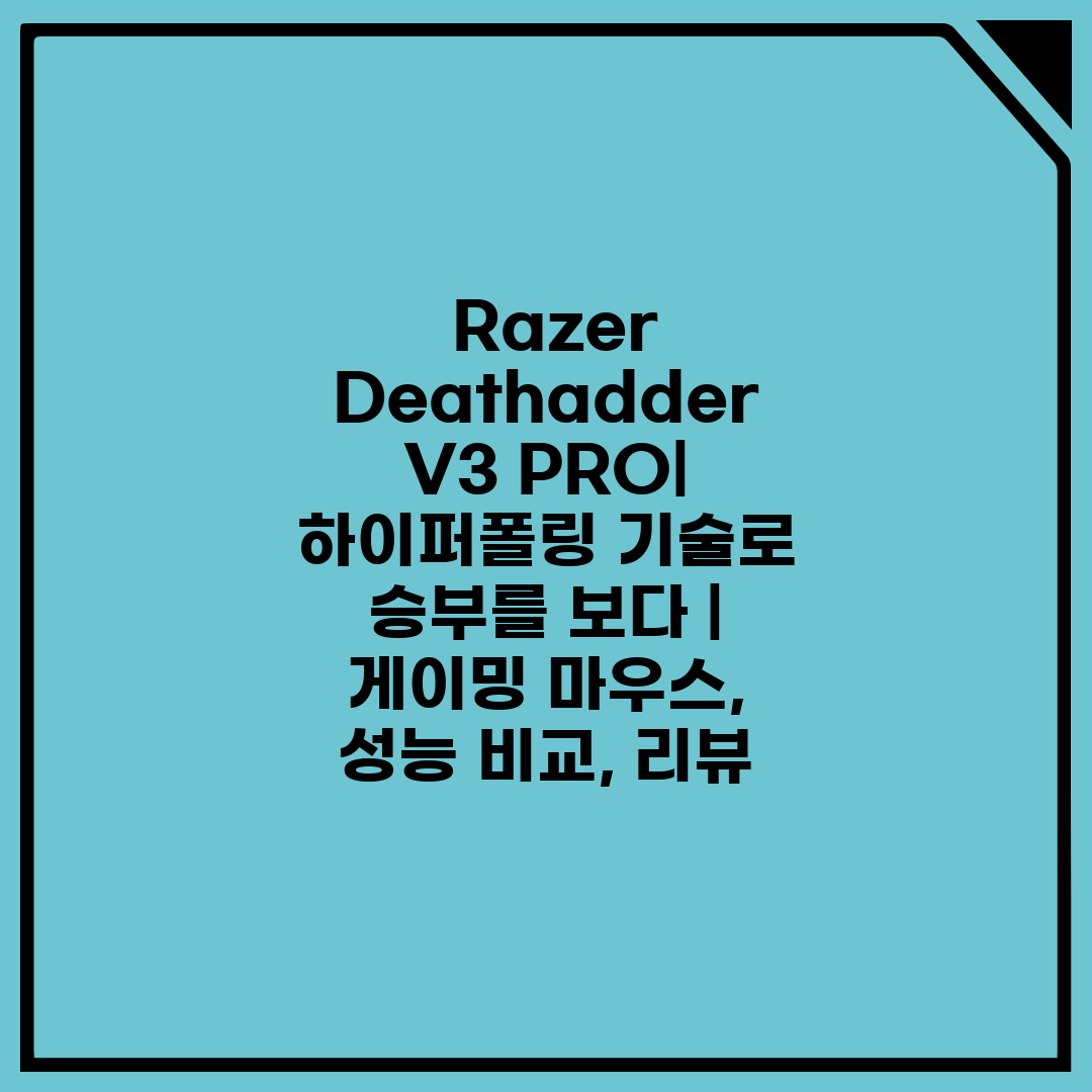  Razer Deathadder V3 PRO 하이퍼폴링