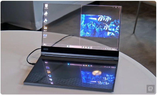 Lenovo의 최신 혁신&#44; Project Crystal은 세계 최초의 투명 microLED 노트북(이미지출처-engadget)