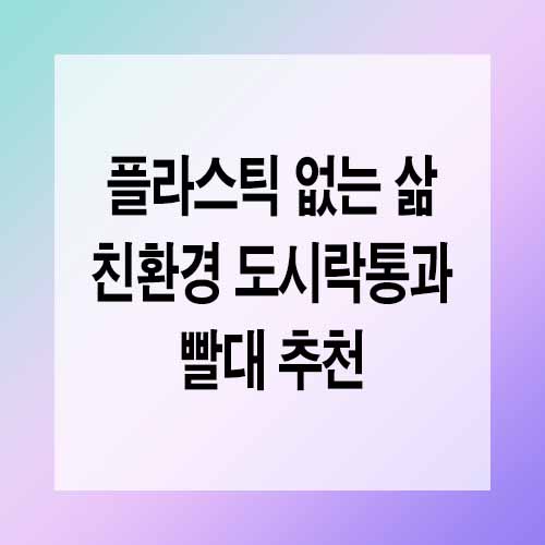 플라스틱 없는 삶: 친환경 도시락통과 빨대 추천