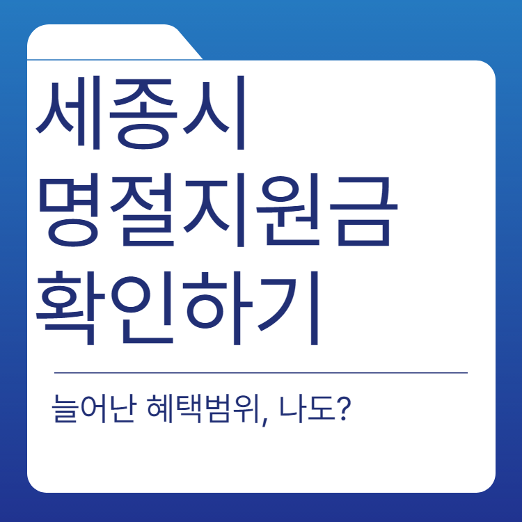  세종시 2024 설 명절위로금 지원금 모두 확인하는 방법