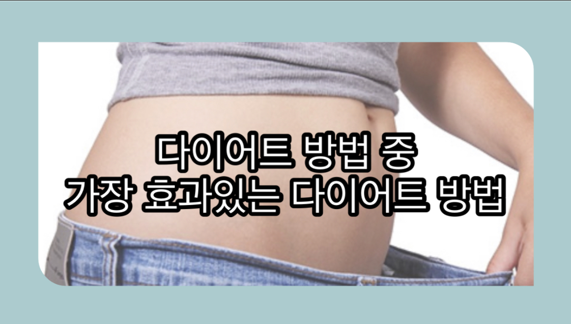  다이어트 방법 중 가장 효과있는 다이어트 방법은 어떤게 있을까?