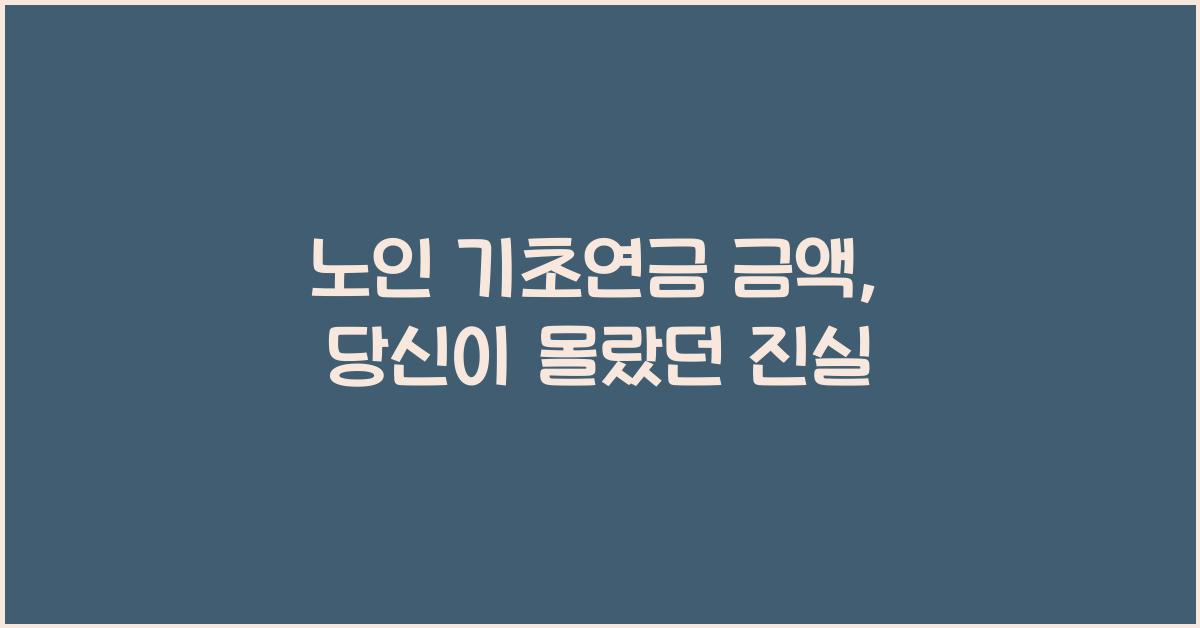 노인 기초연금 금액