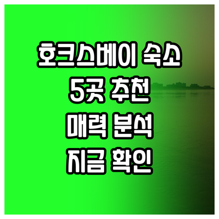 뉴질랜드 호크스베이 숙소 고민? 5곳
