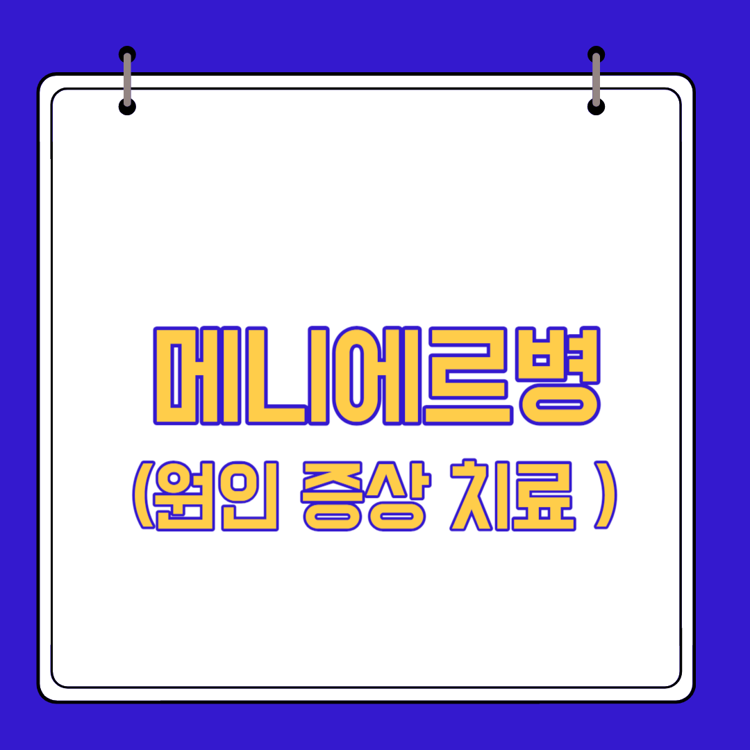  메니에르병 원인 증상 치료
