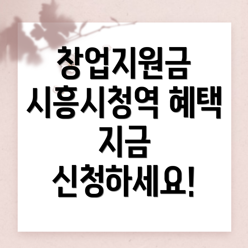 시흥시청역 창업지원금