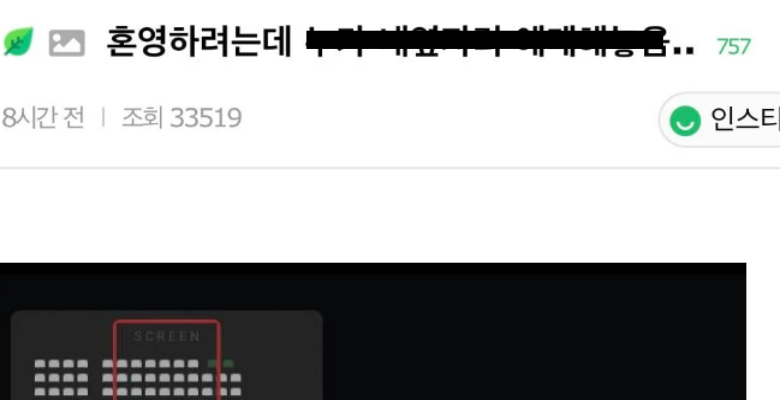  댓글 난리난 영화관 자리 논쟁