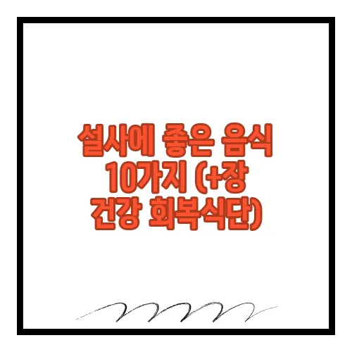 설사에 좋은 음식 10가지 (+장 건강 회복식단)