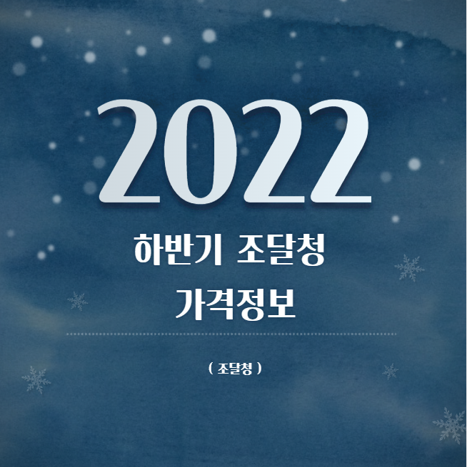  2022년 하반기 조달청 가격정보