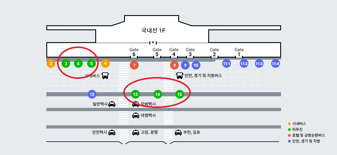 김포공항 리무진위치-국내선