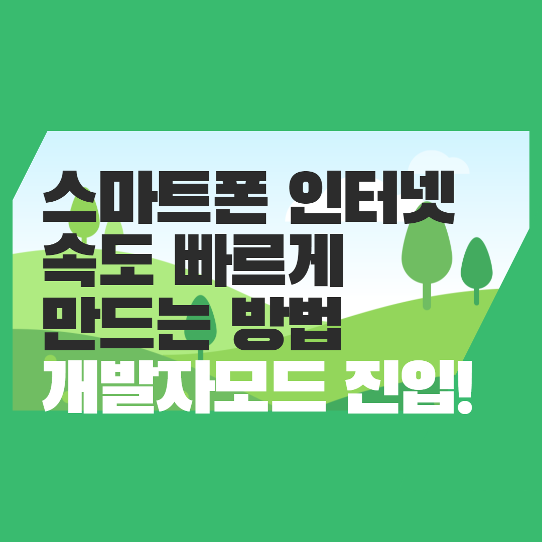  스마트폰 핸드폰 인터넷 속도 빠르게 하는 방법 (개발자 모드)
