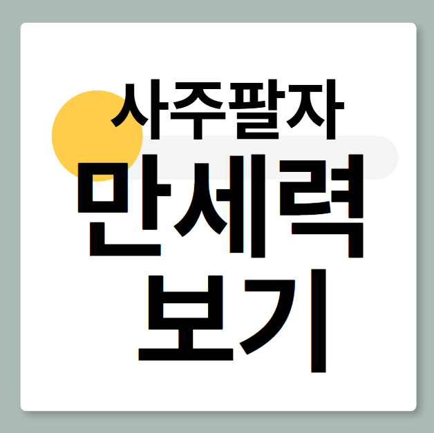 사주팔자-만세력-보기