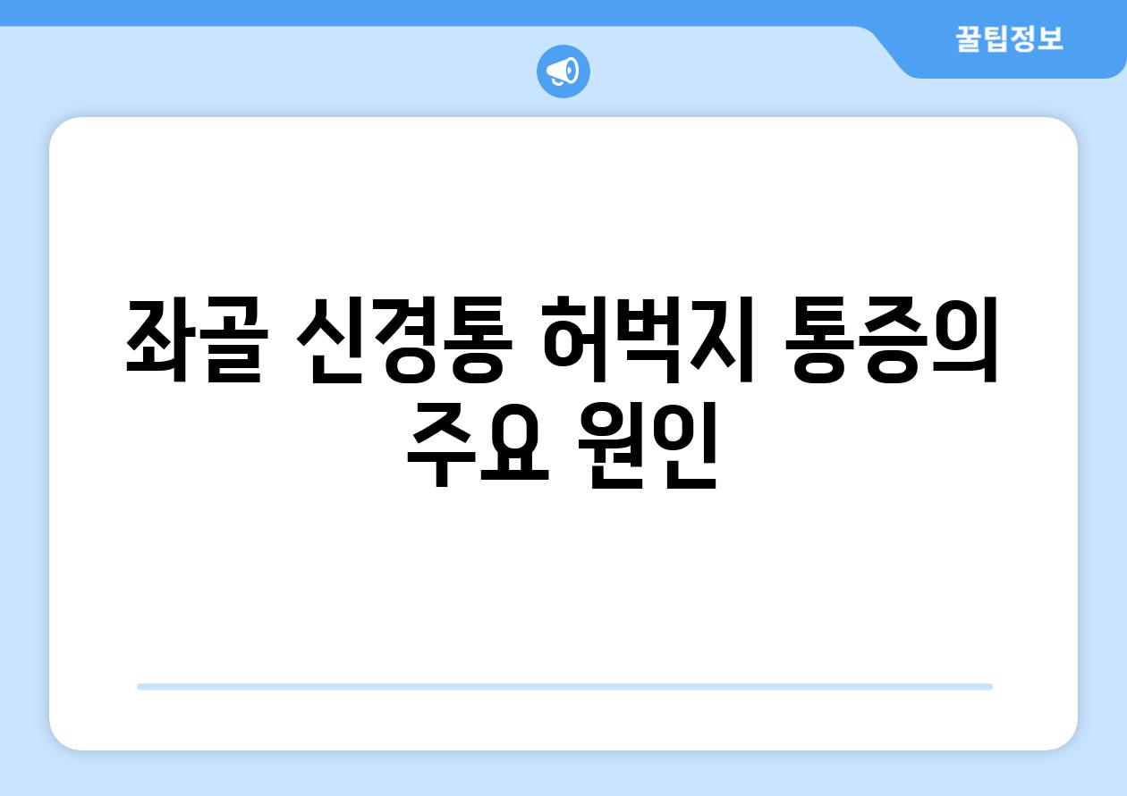 좌골 신경통 허벅지 통증의 주요 원인