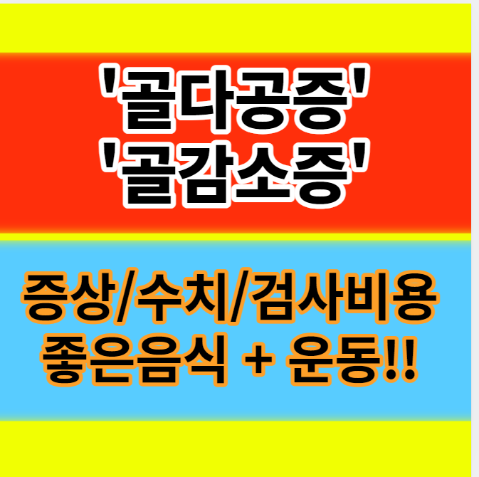  골다공증 골감소증 증상 수치 검사비용 치료방법 좋은음식 운동 알아보기