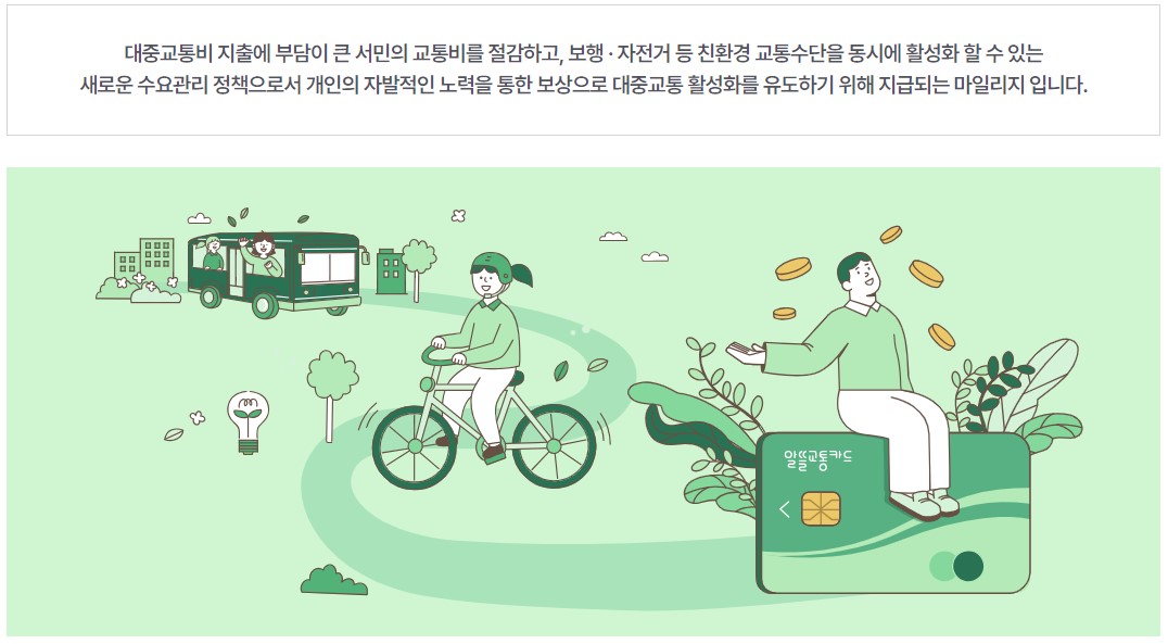 알뜰교통카드 신청 사용법 마일리지