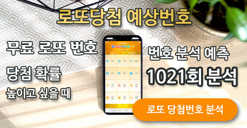 로또 당첨 예상 번호 1021회 분석