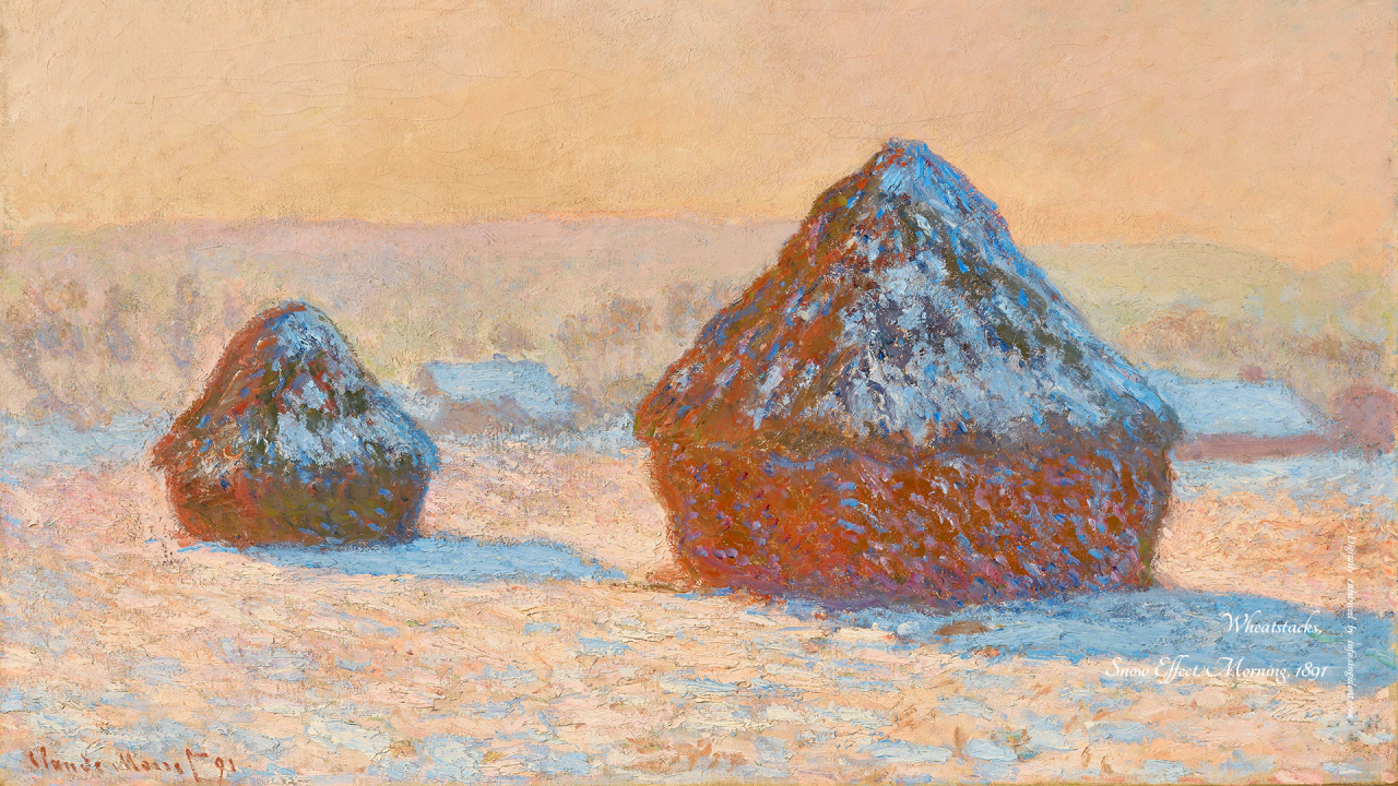 09 건초더미, 눈의 효과, 아침 C - Claude Monet 모네그림
