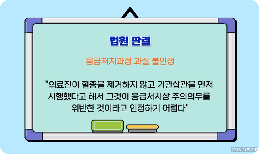 응급처치 과실 불인정