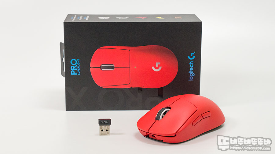  로지텍 G Pro X SUPERLIGHT 무선 게이밍 마우스 (레드 컬러)