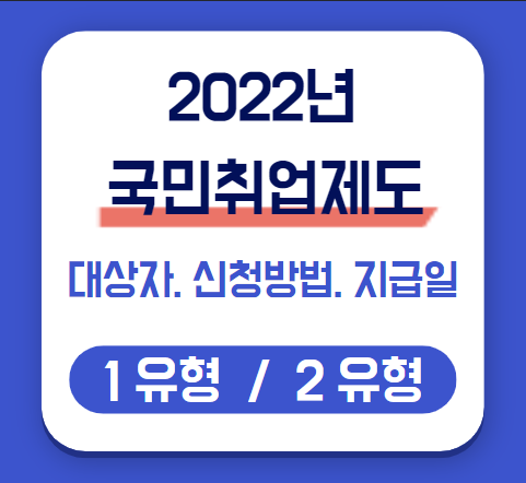 2022 국민취업지원제도 구직촉진수당 신청 및 지급일 (1유형/2유형)