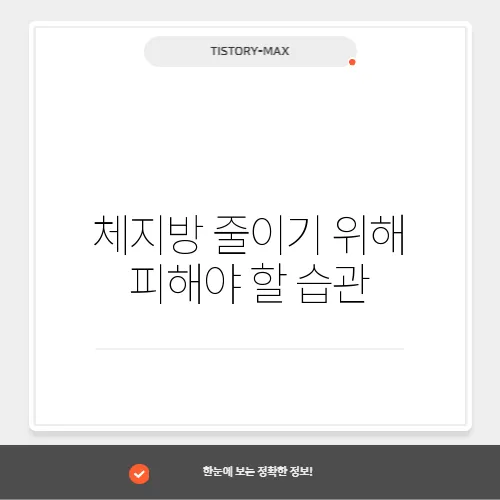 체지방 줄이기 위해 피해야 할 습관
