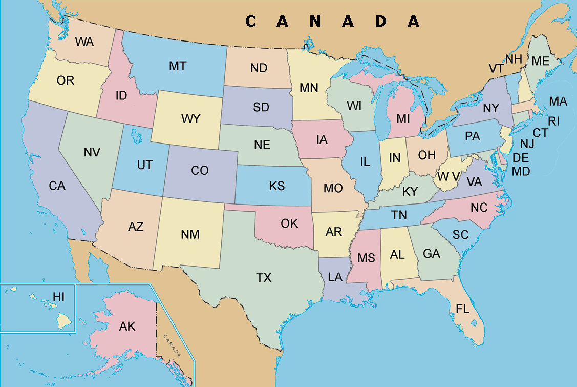 미국지도 - 주,시차,지형,특징,미국지도(일러스트,이미지공유)