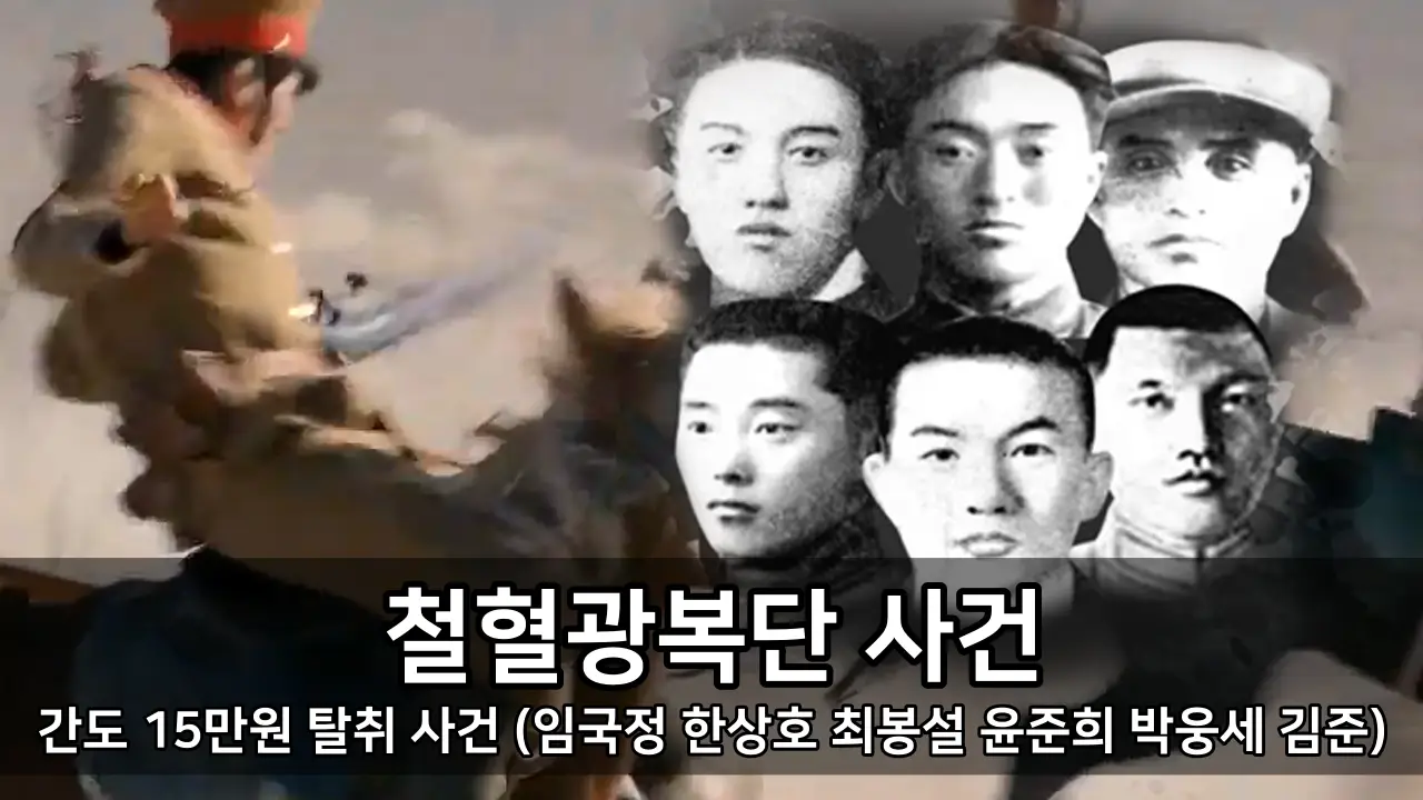 철혈광복단 사건 - 간도 15만원 탈취 사건 (임국정 한상호 최봉설 윤준희 박웅세 김준)