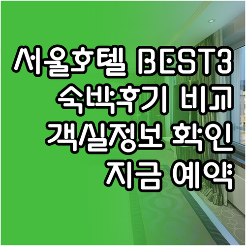 서울 호텔 Best 3 숙박 후기와 