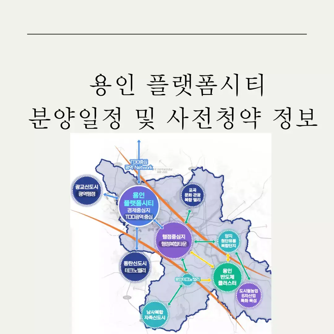  용인 플랫폼시티 청약 일정 사전청약 관련 일정 총 정리