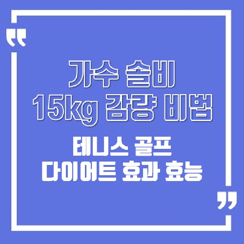 솔비 15kg 감량 비법 : 테니스 골프 다이어트 효과 효능