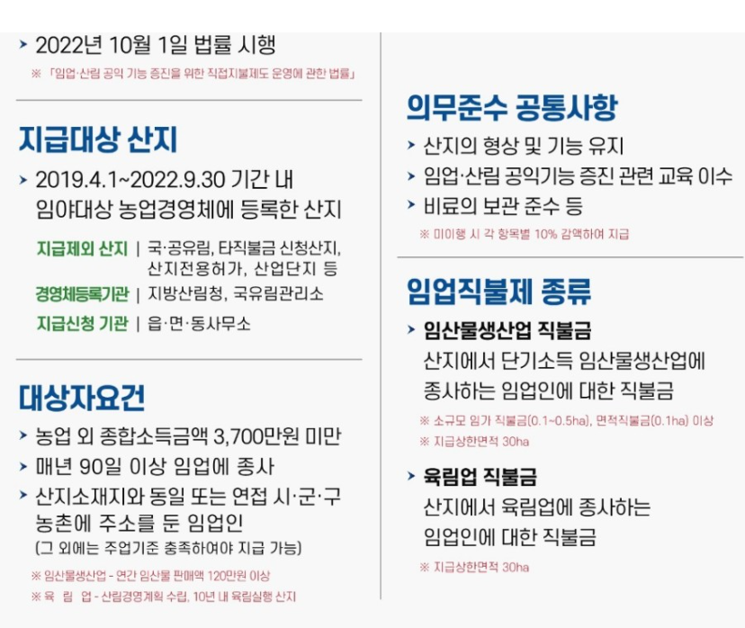  임업 직불제 신청해서 받으세요~