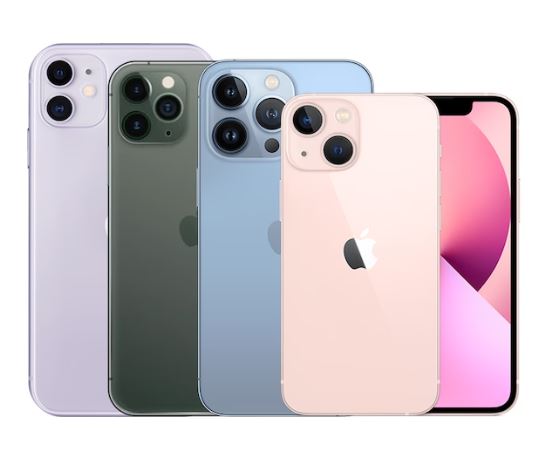아이폰 기종별 4가지 색상의 모습