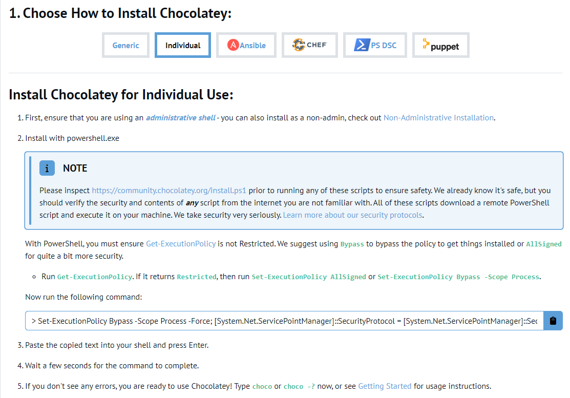 초콜라티 설치 설명 이미지